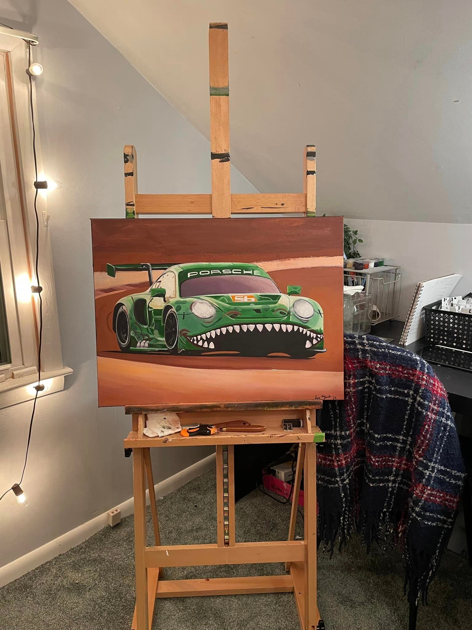 Green Porsche | Canvas